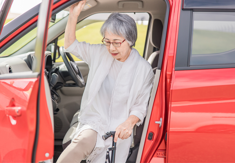 車やバスの乗り降りも安心